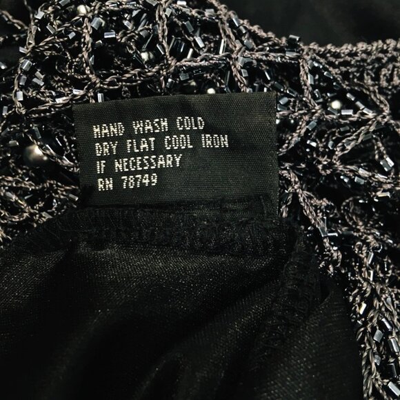 Vtg Arden B Beaded Crochet Fishnet Top & Skirt Sz M Dark Fairy Glam Goth - Picture 16 of 16